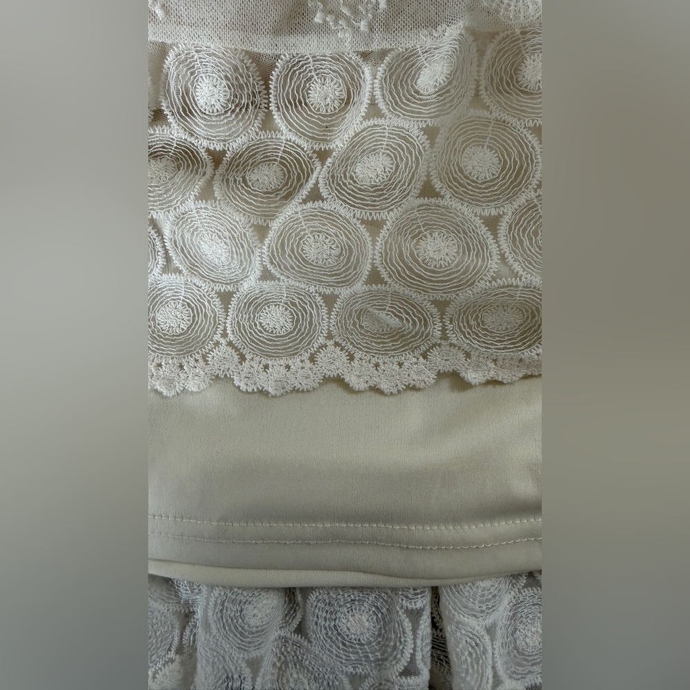 Cream Lace Sleeveless Dress - Picture 4 of 5